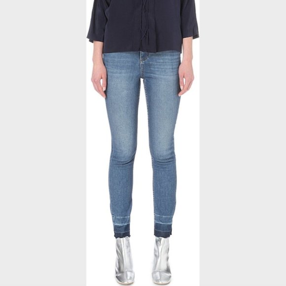 Sandro Paris Blue Denim High Rise Skinny Jeans 36